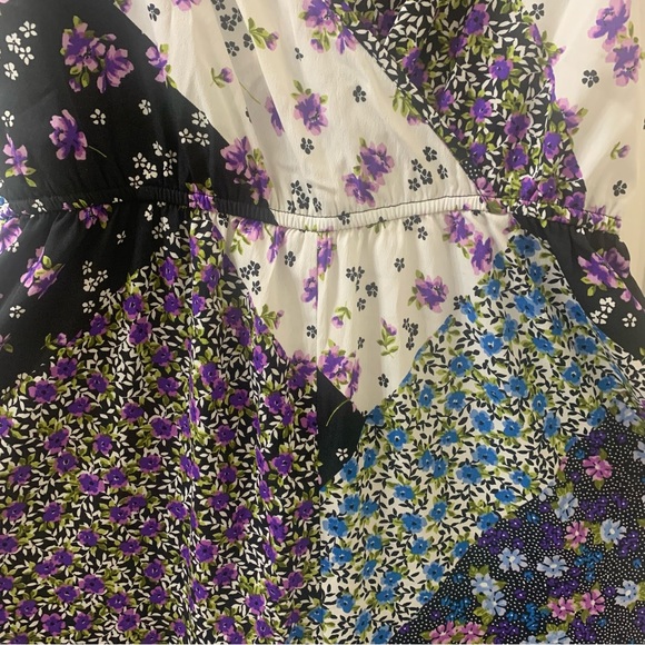 NEW Boohoo Sleeveless Mixed Floral Jumpsuit Patchwork Wide Leg Cropped - Picture 10 of 16